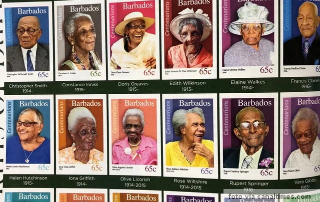 postanska marka Barbadosa sa likovima 100 godisnjaka