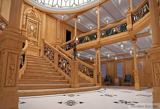 Titanik slavne stepenice sa kip kao iz filma Titanik 