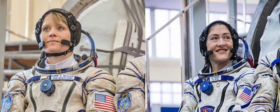 Anne McClain i Christina H Koch  FOTO:NASA/Elizabeth Weissinger