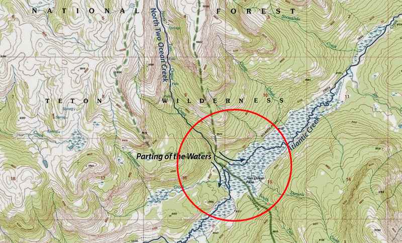 crveni krug mesto RAZDVANJAJA dvookeanskog potoka SAD Vajoming crveni krug mesto RAZDVANJAJA dvookeanskog potoka SAD Vajoming FOTO Wikipedia / M. Mark Miller
