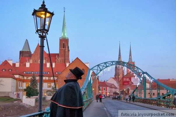 gasne lapme lamplighter radnik u Vroclavu Poljska