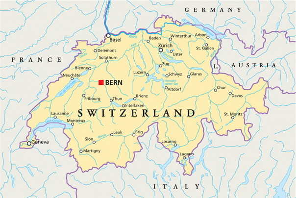 mapa švajcarske