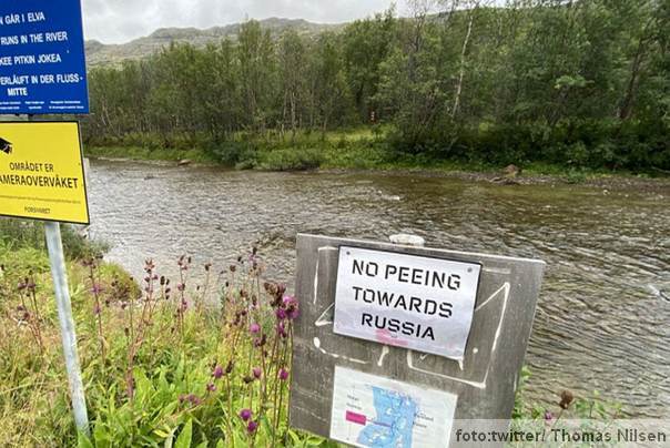 norveško ruska granica natpis