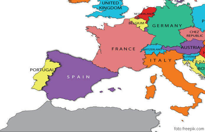 mapa španija portugal