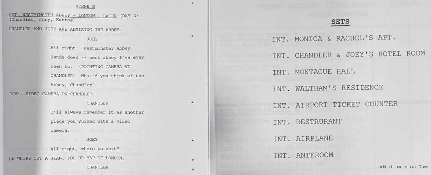 Odbačeni sce nariji serije prijatelji na aukciji