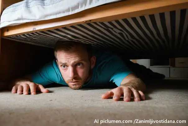 čovek ispod kreveta
