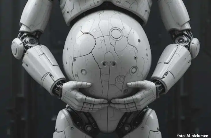 ilustracija:robot trudnica